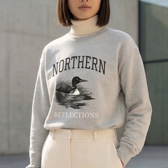 Northern Reflections Sweaters - Northern Reflections Heather Gray Mallard 🦆 Crewneck
